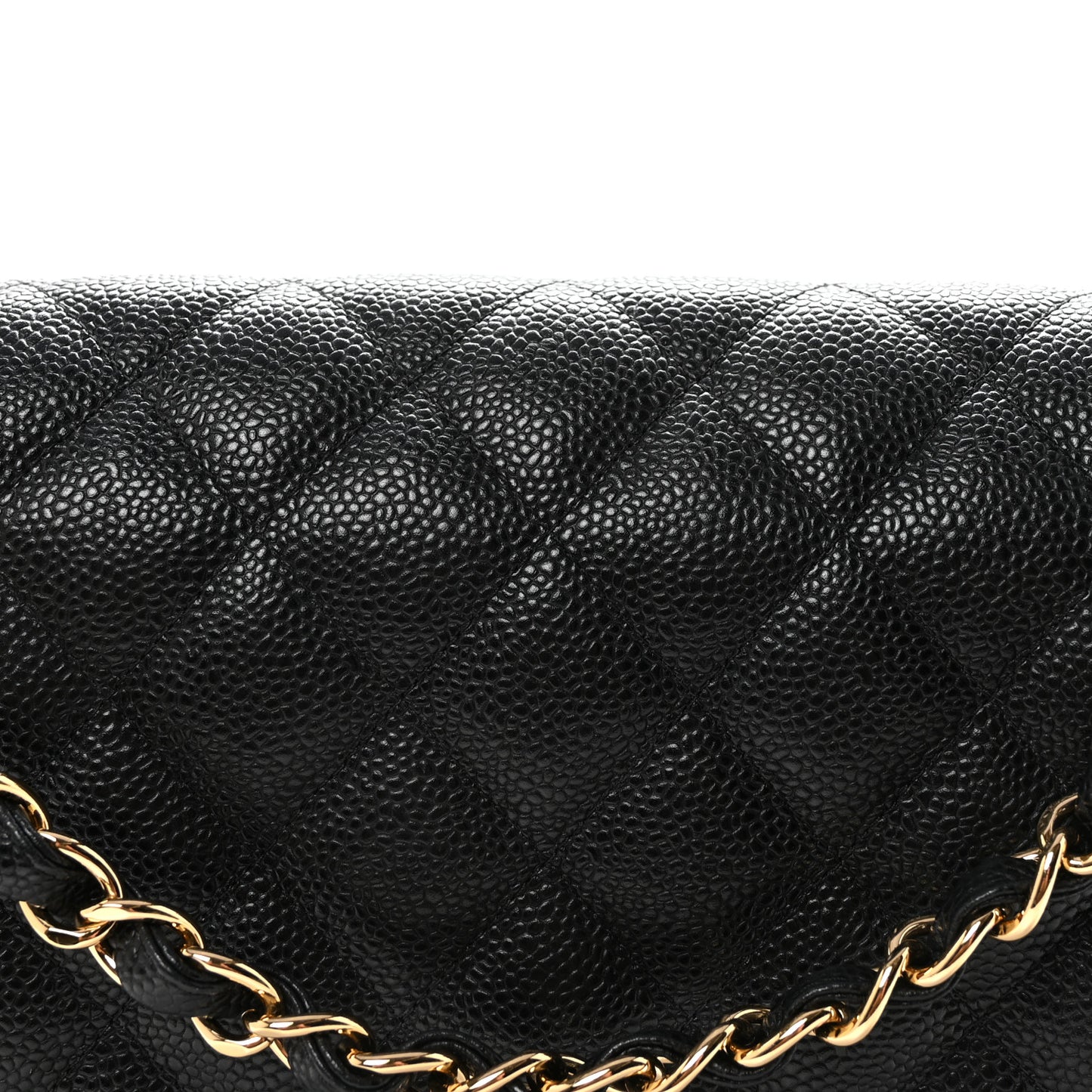 Caviar Quilted Jumbo Double Flap Black