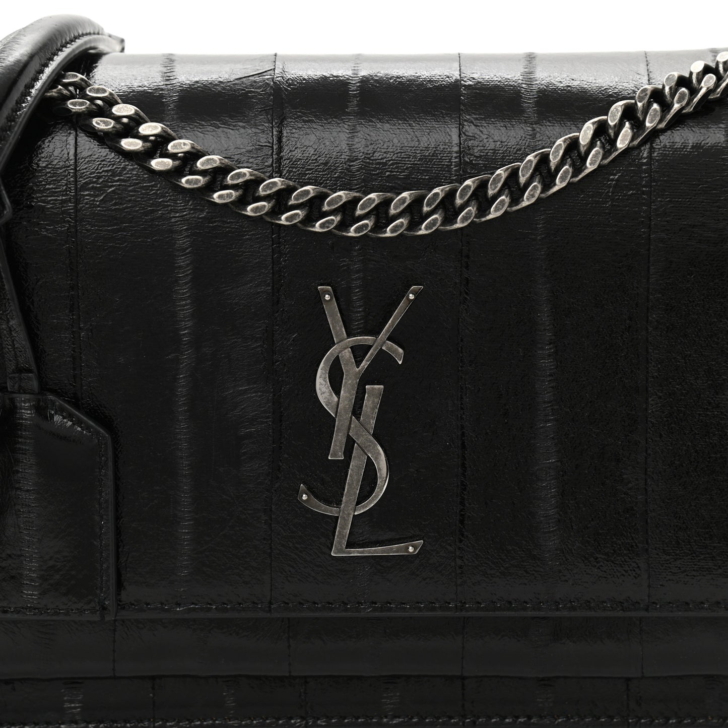 Glossy Eelskin Medium Monogram Sunset Black