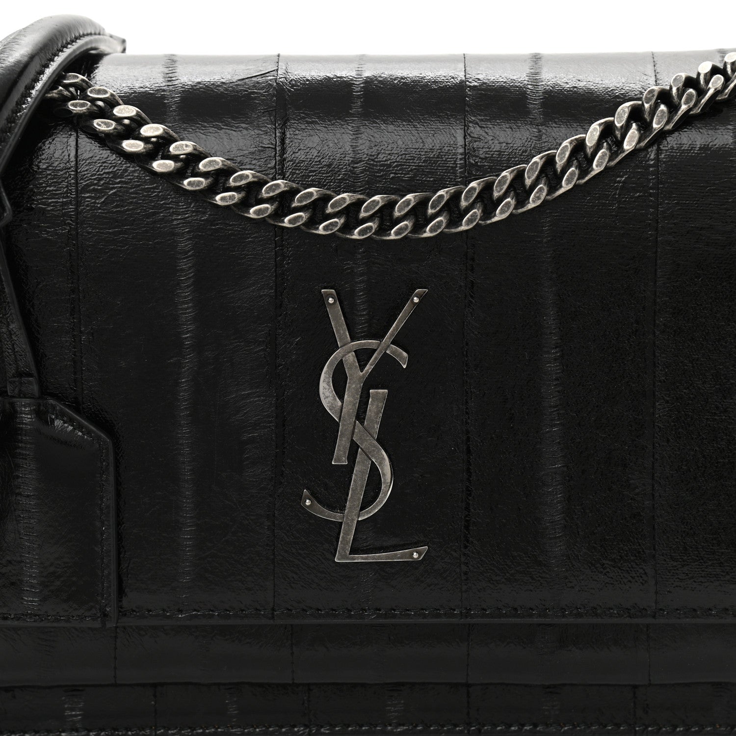 Saint Laurent Glossy Eelskin Medium Monogram Sunset Black 7 of 10