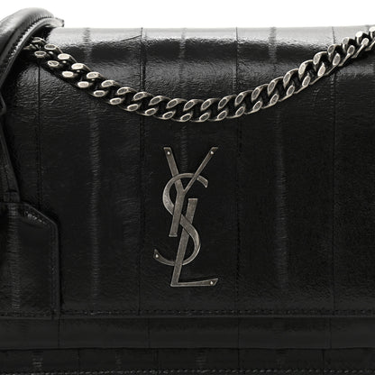 Saint Laurent Glossy Eelskin Medium Monogram Sunset Black 7 of 10