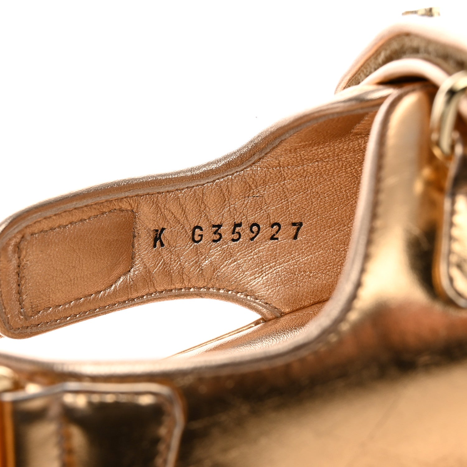 Chanel Metallic Laminated Calfskin Velcro Dad Sandals 38 Golden 7 of 12