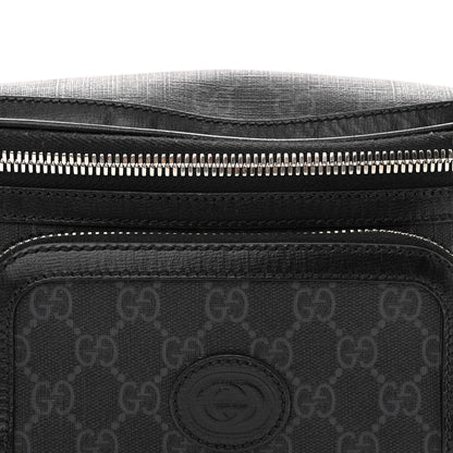 Gucci GG Supreme Monogram Textured Calfskin Retro Interlocking G Belt Bag Black 8 of 14