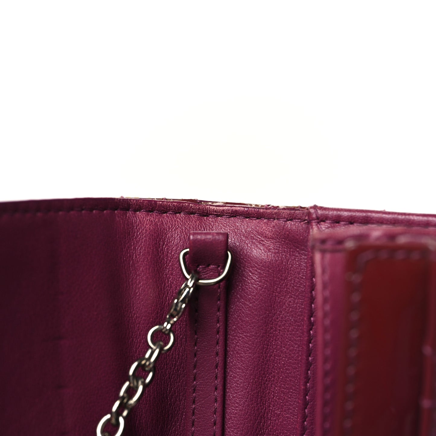 Patent Cannage Lady Dior Rendezvous Wallet On Chain Fuchsia