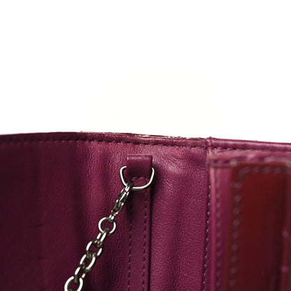Christian Dior Patent Cannage Lady Dior Rendezvous Wallet On Chain Fuchsia 13 of 15