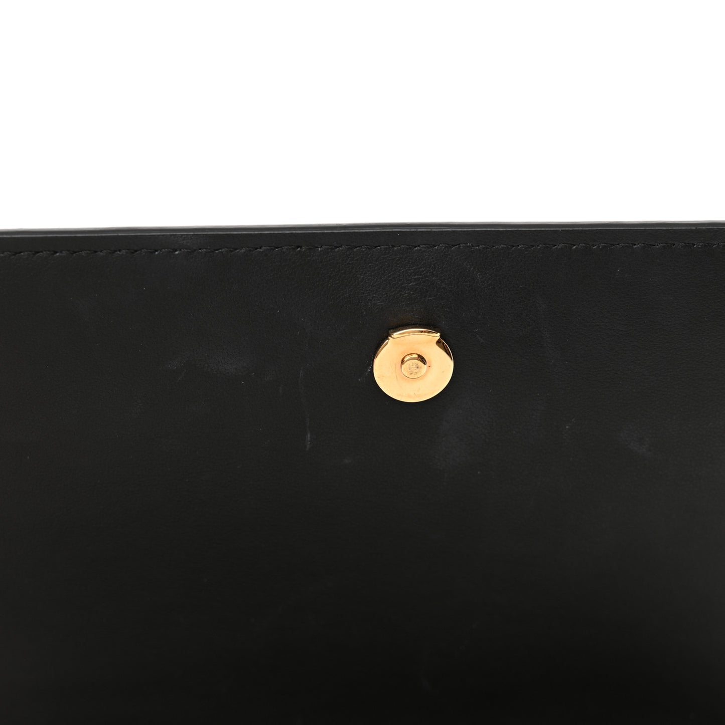 Calfskin Monogram TB Mini Flat Crossbody Bag Black