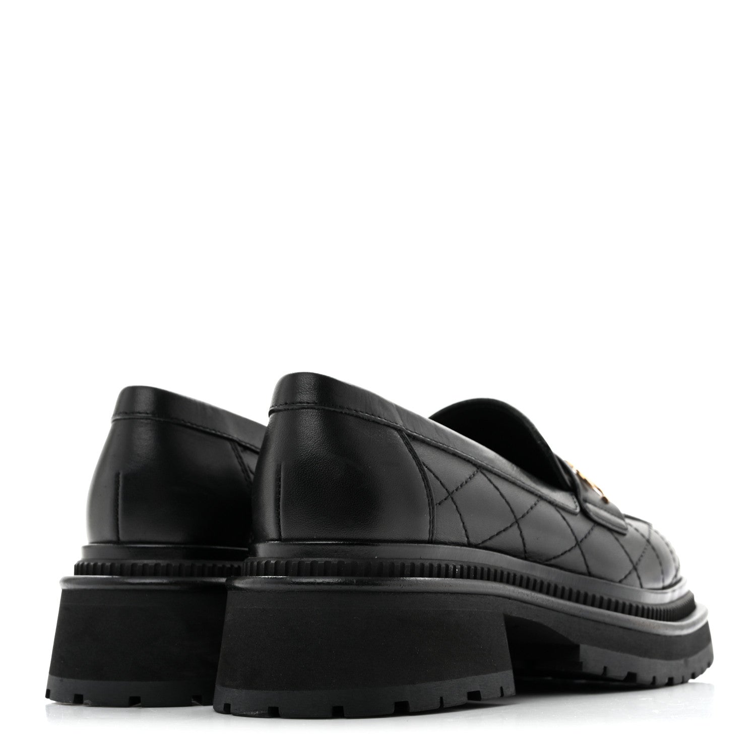 Chanel Calfskin Quilted CC Mocassin Loafers 35 Black 6 of 12