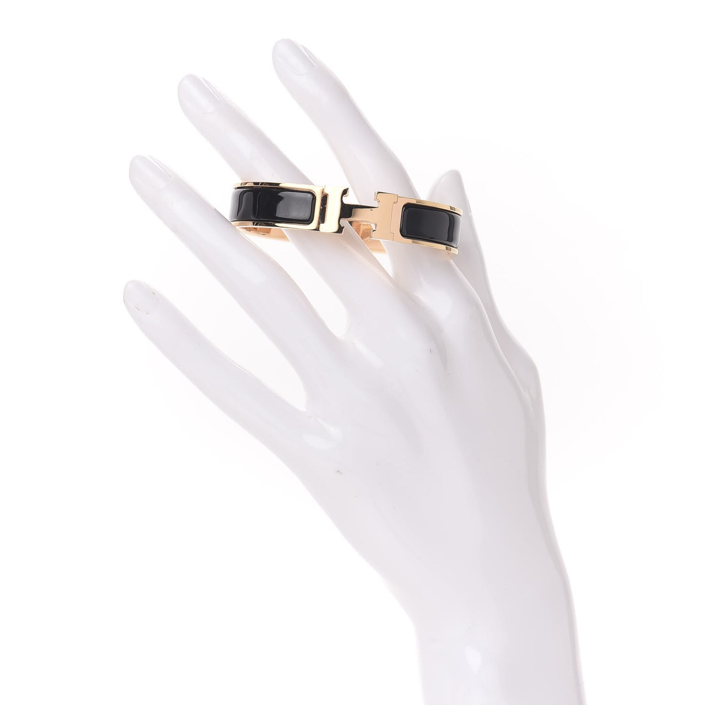 Enamel Narrow Clic Clac H Bracelet PM Black