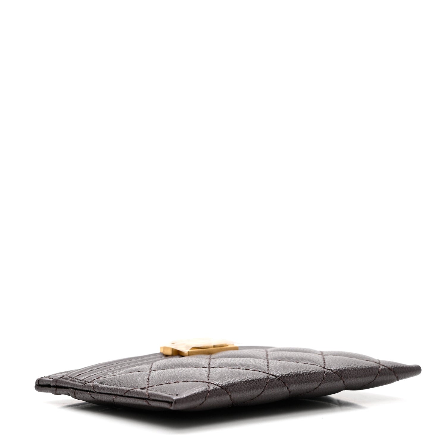 Chanel Caviar Quilted Boy Card Holder Dark Brown 4 of 9