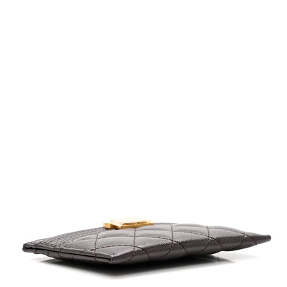 Chanel Caviar Quilted Boy Card Holder Dark Brown 4 of 9