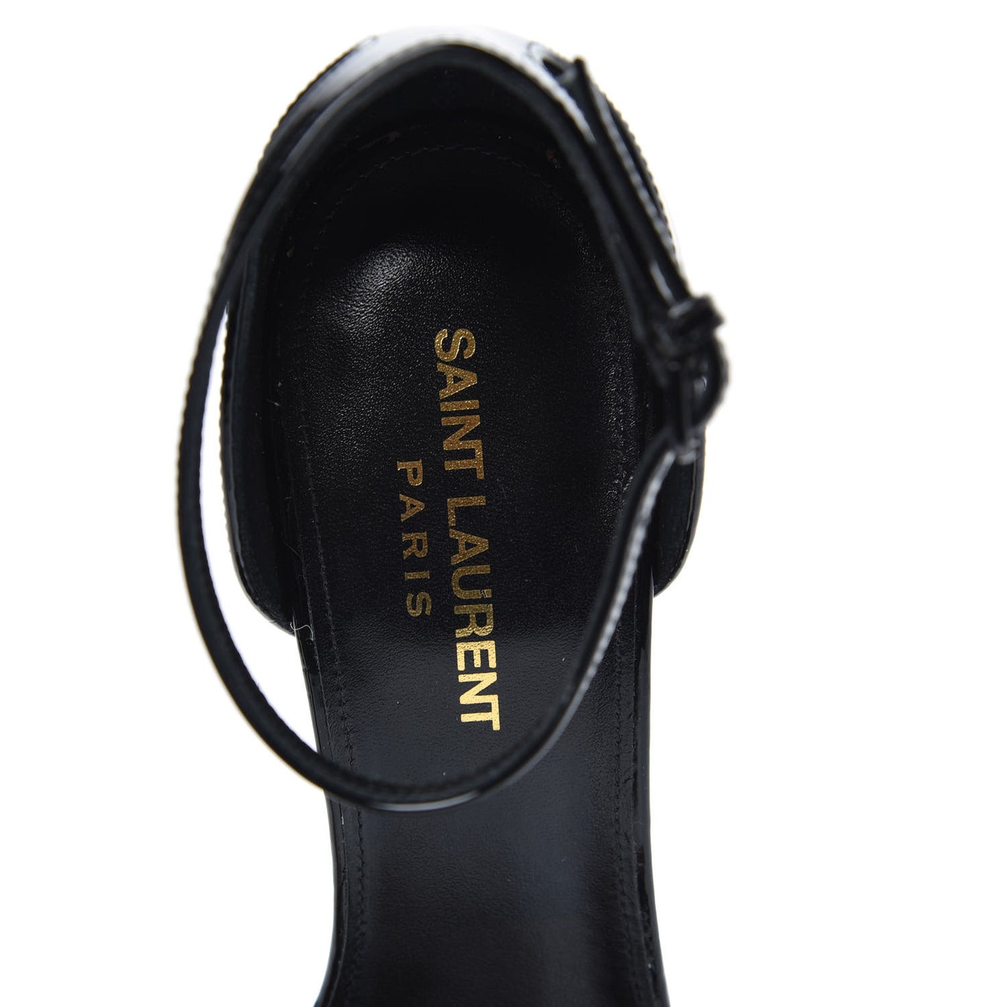Patent Calfskin Opyum 110 Sandals 38 Black Gold