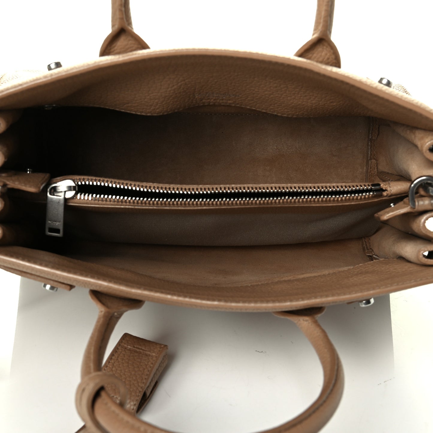 Grained Calfskin Baby Sac De Jour Souple Dark Beige
