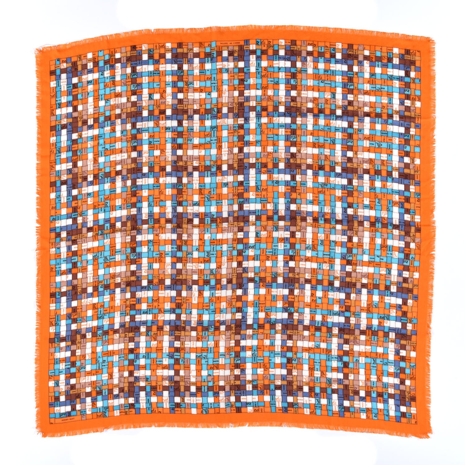 Hermes Cashmere Silk Bolduc Au Carre Scarf 90 1 of 4