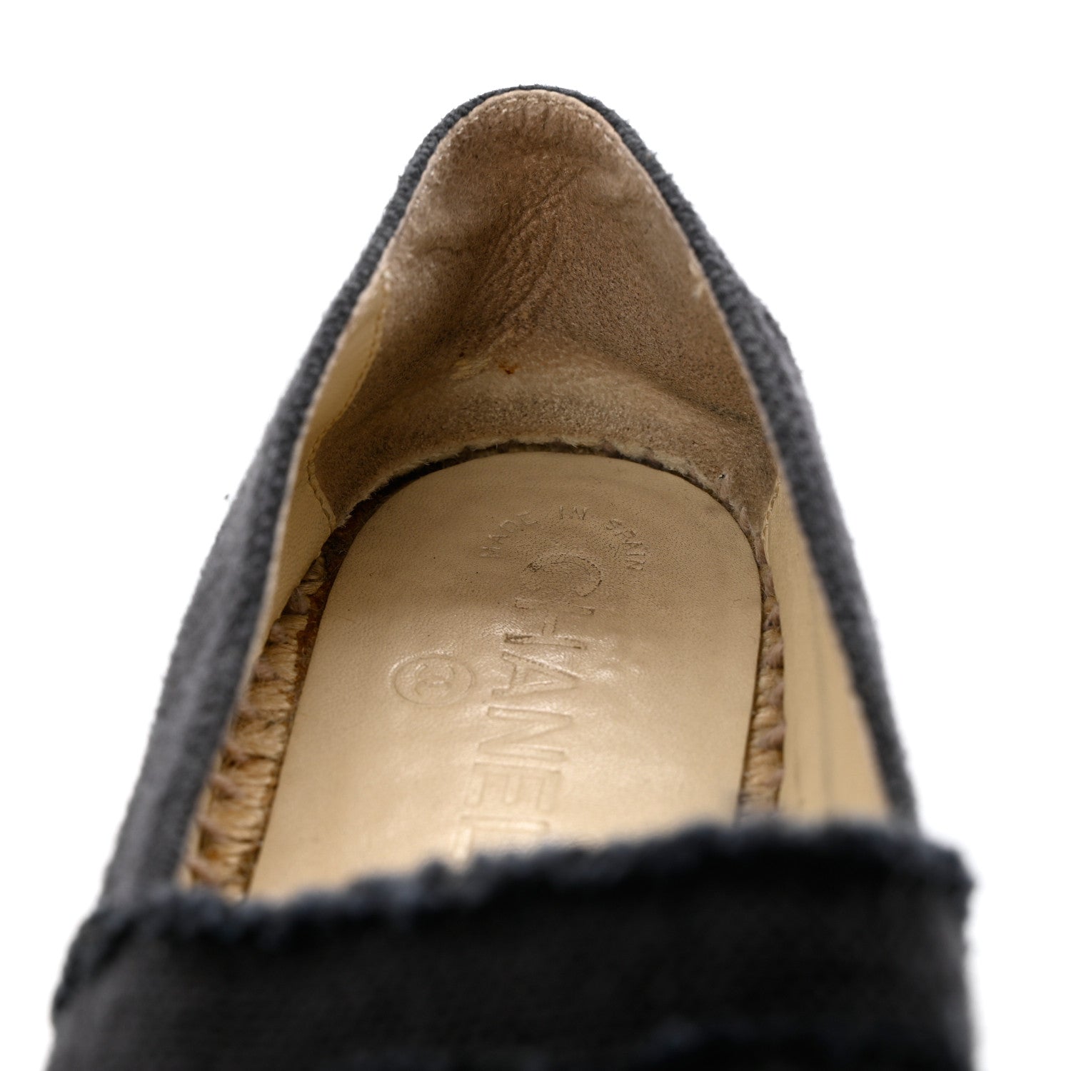 Chanel Linen CC Espadrilles 40 Black Blue 10 of 14