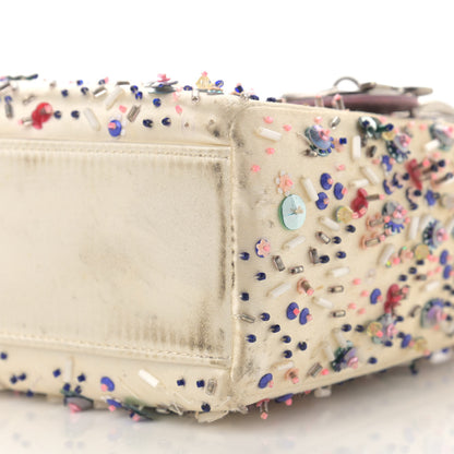 Christian Dior Satin Embroidered Beaded Mini Lady Dior Pink Multicolor 10 of 15
