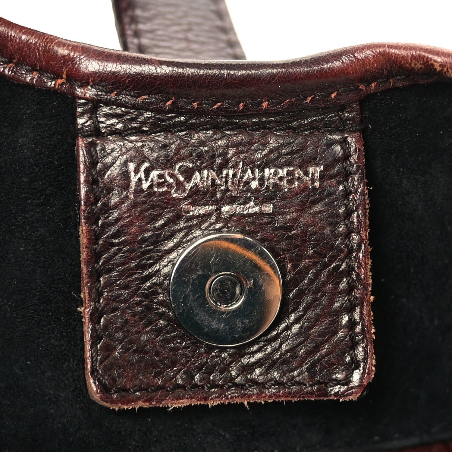 Saint Laurent Buffalo Horn Shangri-La Mombasa Hobo Burgundy 6 of 10