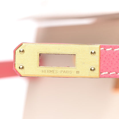 Hermes Epsom Bi-Color Horseshoe Kelly Sellier 25 Craie Rose Azalee 30 of 36