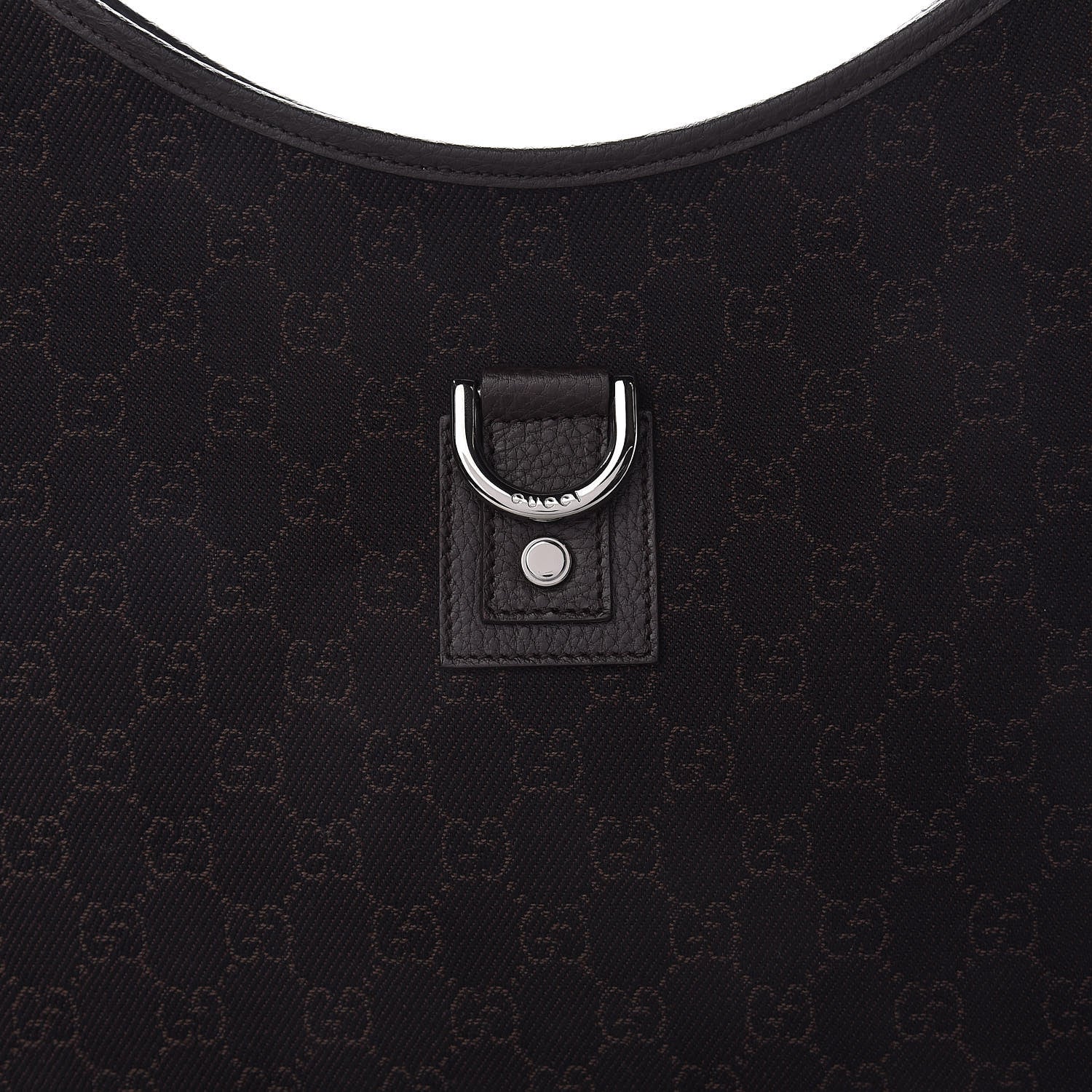 Gucci Denim Monogram Abbey D Ring Hobo Brown 8 of 10