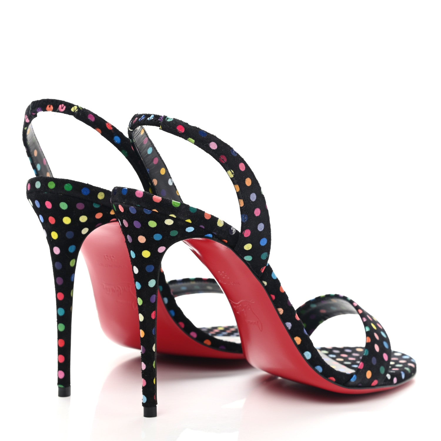 Christian Louboutin Suede O Marylin Sandals Heels 39 Black Multicolor 4 of 8