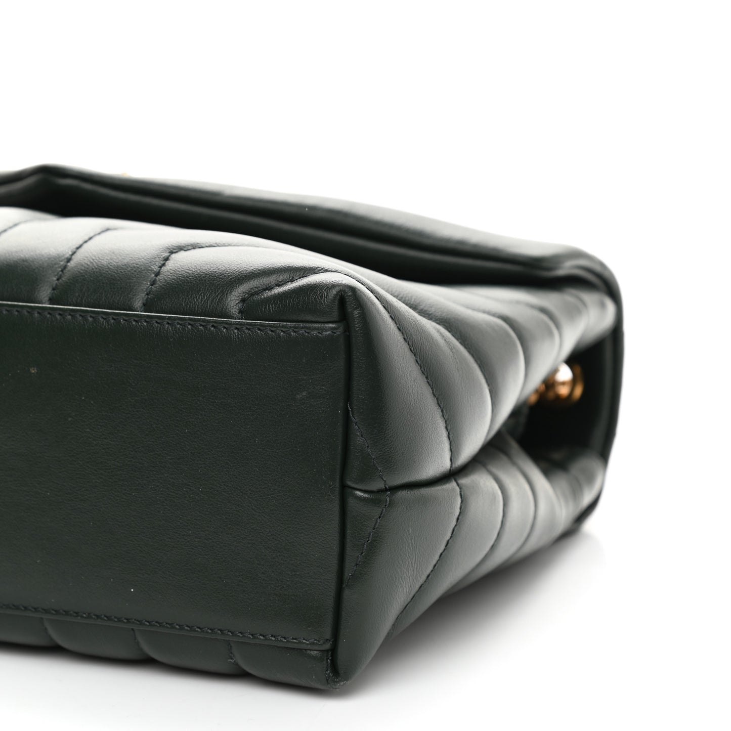 Calfskin Y Quilted Monogram Small Loulou Chain Satchel Olive
