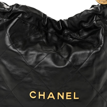 Chanel Shiny Calfskin Quilted Chanel 22 Black 9 of 12