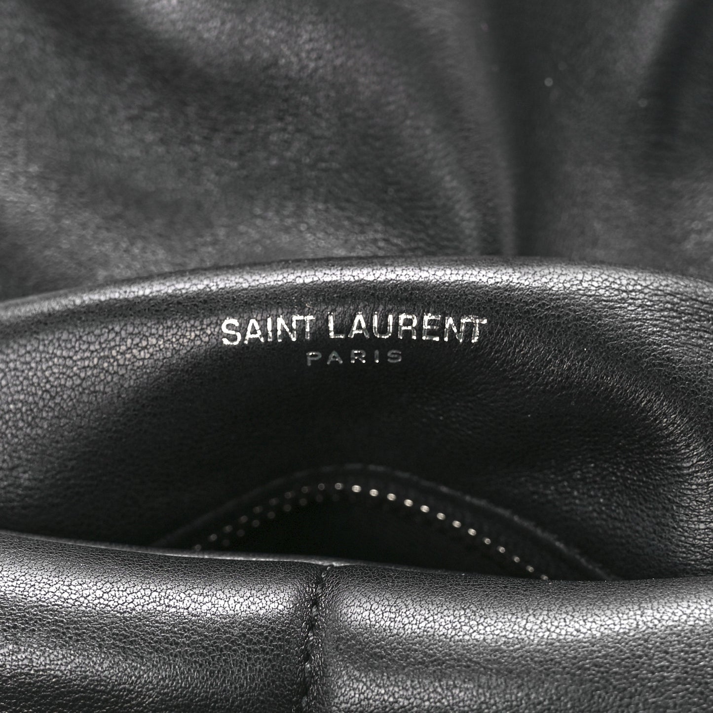 Lambskin Quilted Small Loulou Puffer Monogram Chain Satchel Black