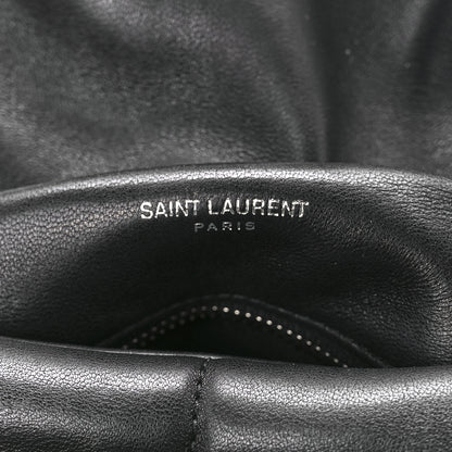 Saint Laurent Lambskin Quilted Small Loulou Puffer Monogram Chain Satchel Black 6 of 12