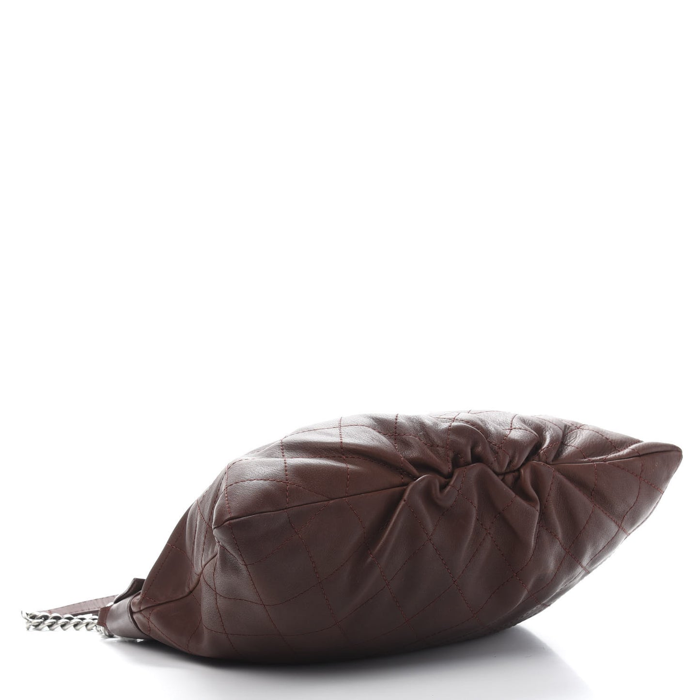 Calfskin Stitched Double Zip Hobo Brown