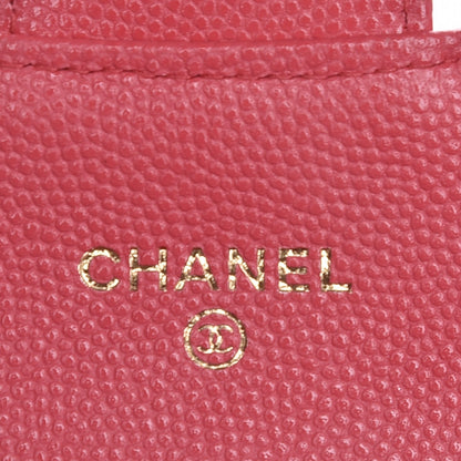 Chanel Caviar Quilted Card Holder Dark Pink 6 of 9