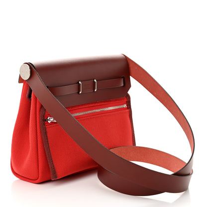 Hermes Military Toile Vache Hunter Herbag Zip Retourne 20 Rouge Piment Rouge H 3 of 11