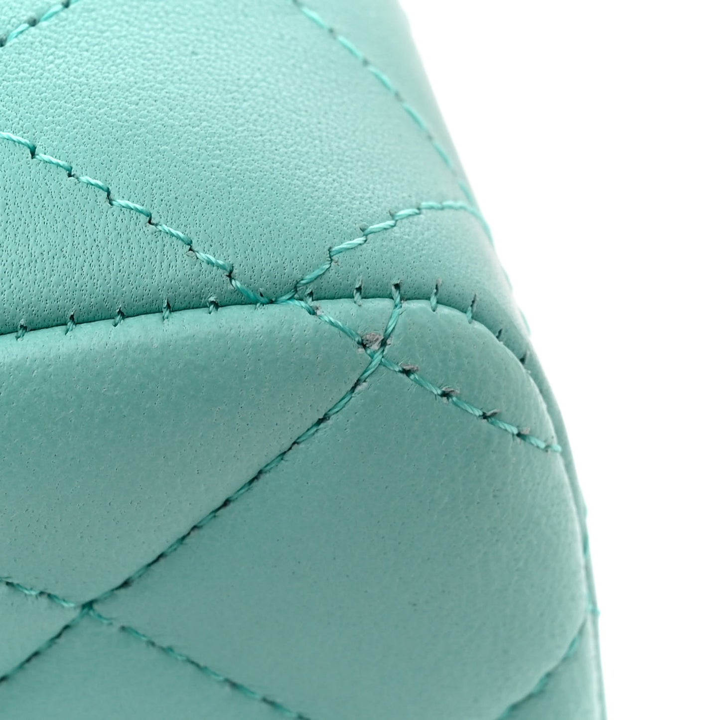 Lambskin Quilted Mini Rectangular Flap Light Blue