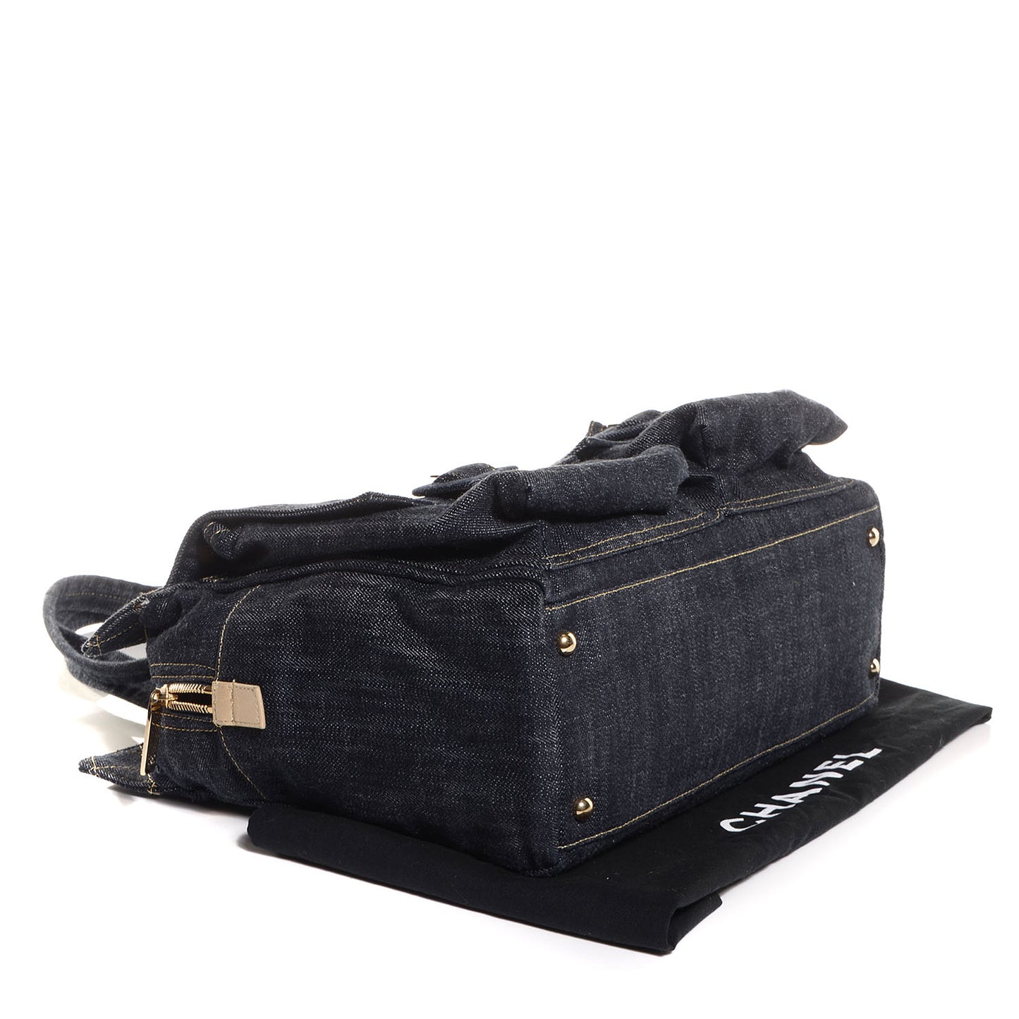 Denim CC Double Pocket Shoulder Bag