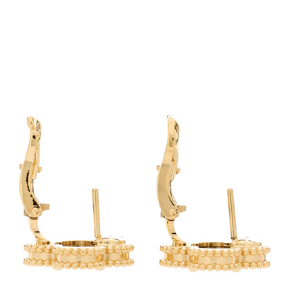 Van Cleef & Arpels 18K Yellow Gold Black Onyx Vintage Alhambra Earrings 3 of 5