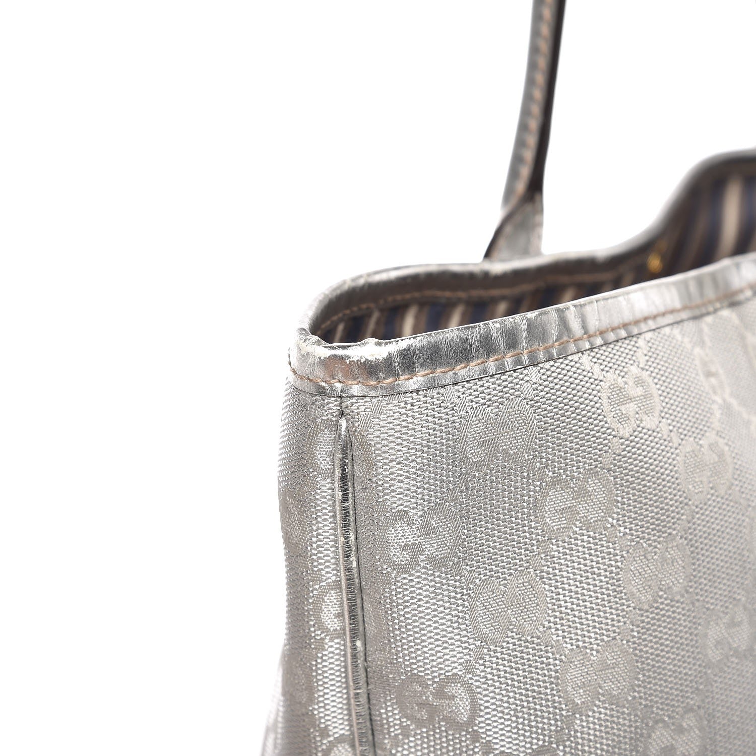 Gucci Metallic Monogram New Britt Medium Tote Silver 14 of 14