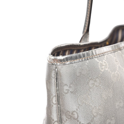 Gucci Metallic Monogram New Britt Medium Tote Silver 14 of 14