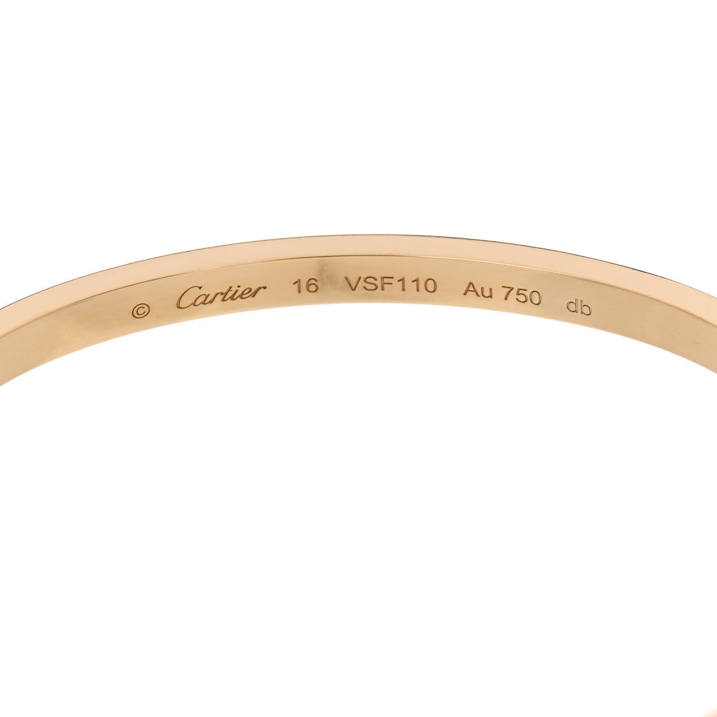 18K Yellow Gold Small LOVE Bracelet 16