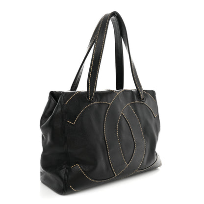 Chanel Caviar CC Stitched Medium Tote Black 3 of 11