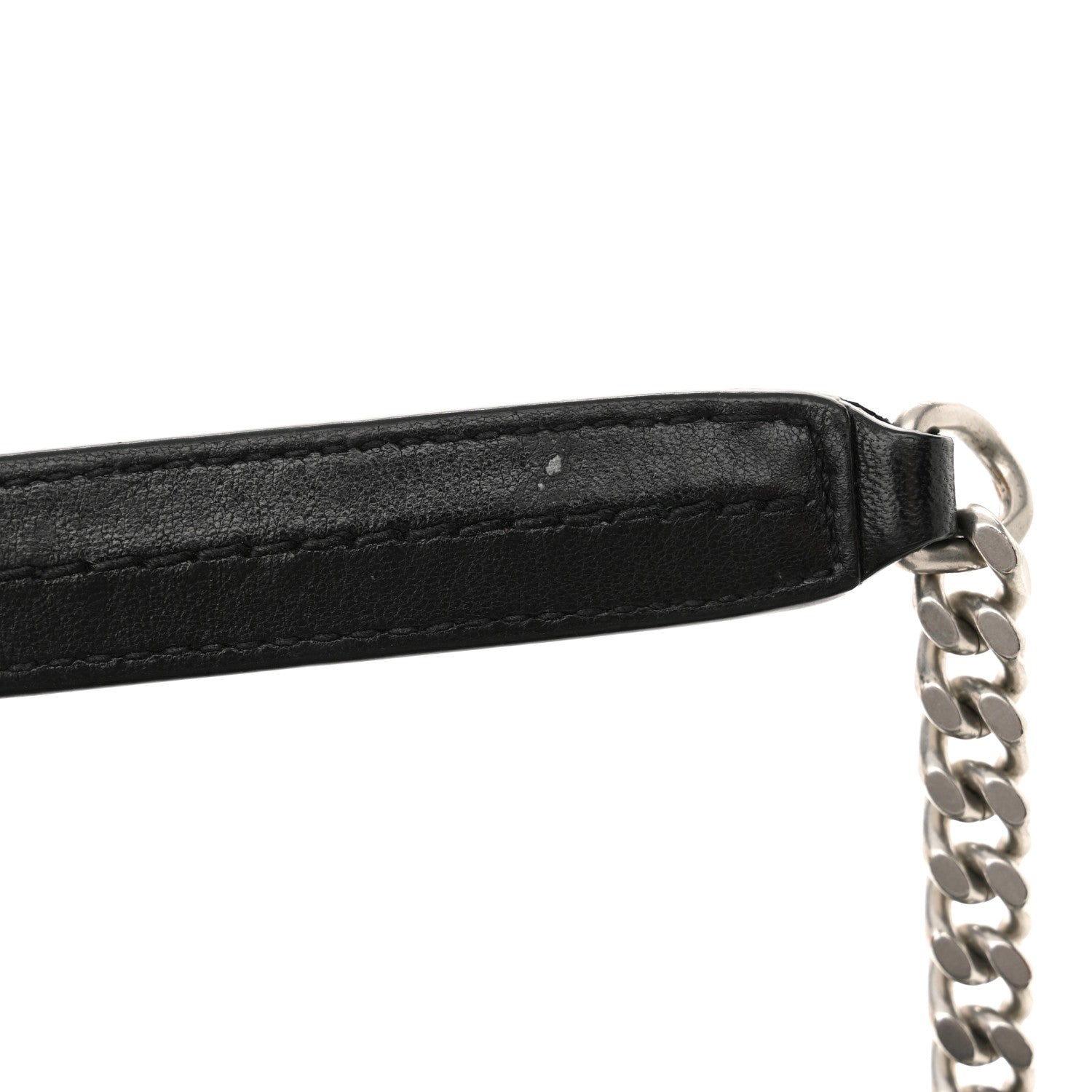 Saint Laurent Lambskin Quilted Small Loulou Puffer Monogram Chain Satchel Black 13 of 15