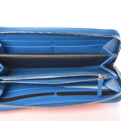 Fendi Vitello Elite Crystal Eye Monster Zip Around Wallet Royal Blue Papavero Multicolor 5 of 10