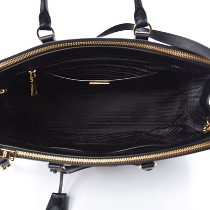 Prada Saffiano Medium Galleria Double Zip Tote Black 5 of 9