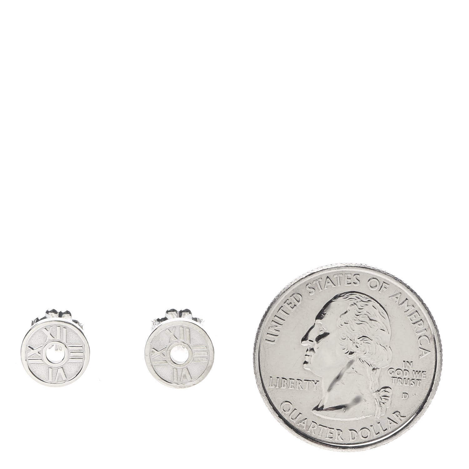 Tiffany Sterling Silver Atlas Round Earrings 2 of 5