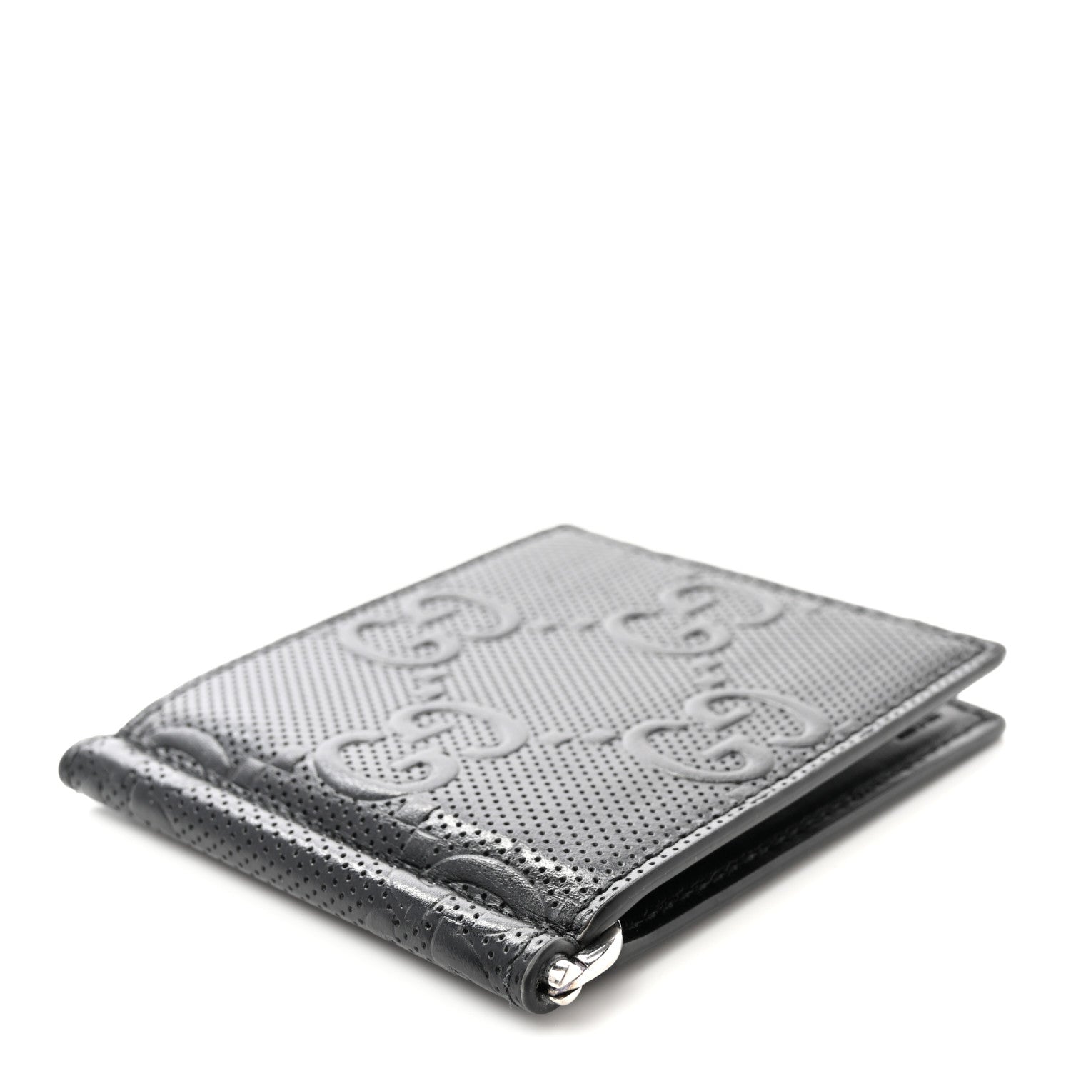 Gucci Calfskin GG Tennis Embossed Bi-Fold Wallet Black 4 of 9
