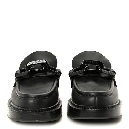 Louis Vuitton Calfskin Oversized Chain Academy Loafers 40 Black 3 of 9