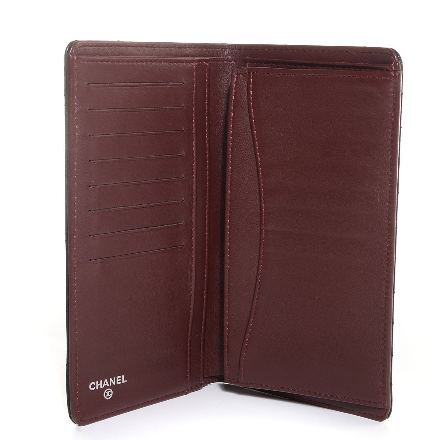 Lambskin Quilted Yen Wallet Black