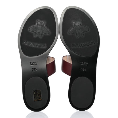 Gucci Calfskin GG Marmont Thong Sandals 38.5 Vintage Bordeaux 5 of 7