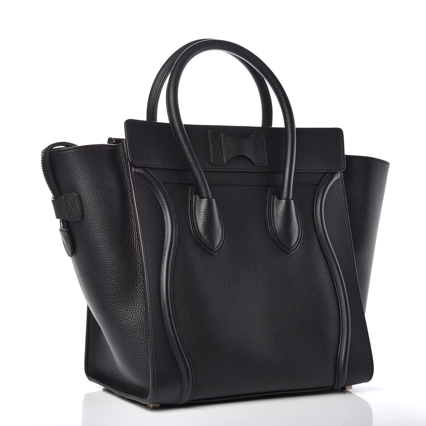 Drummed Calfskin Mini Luggage Black