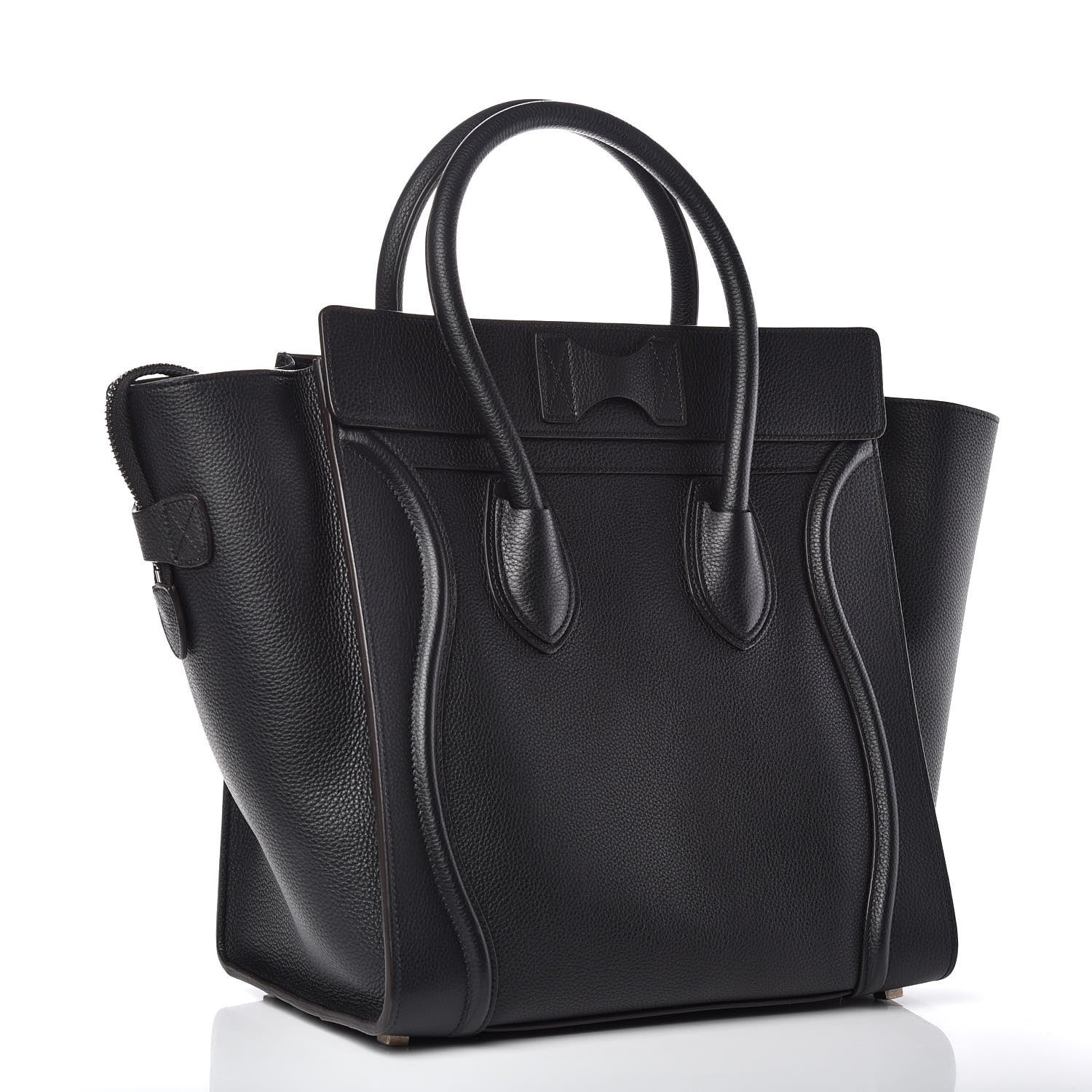Celine Drummed Calfskin Mini Luggage Black 3 of 13