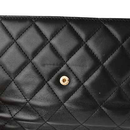 Chanel Lambskin Quilted Large Flap Wallet Black 17 of 18