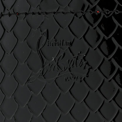 Christian Louboutin Patent Snakeskin Embossed Spiked Mini Cabarock Shopper Tote Black 6 of 12