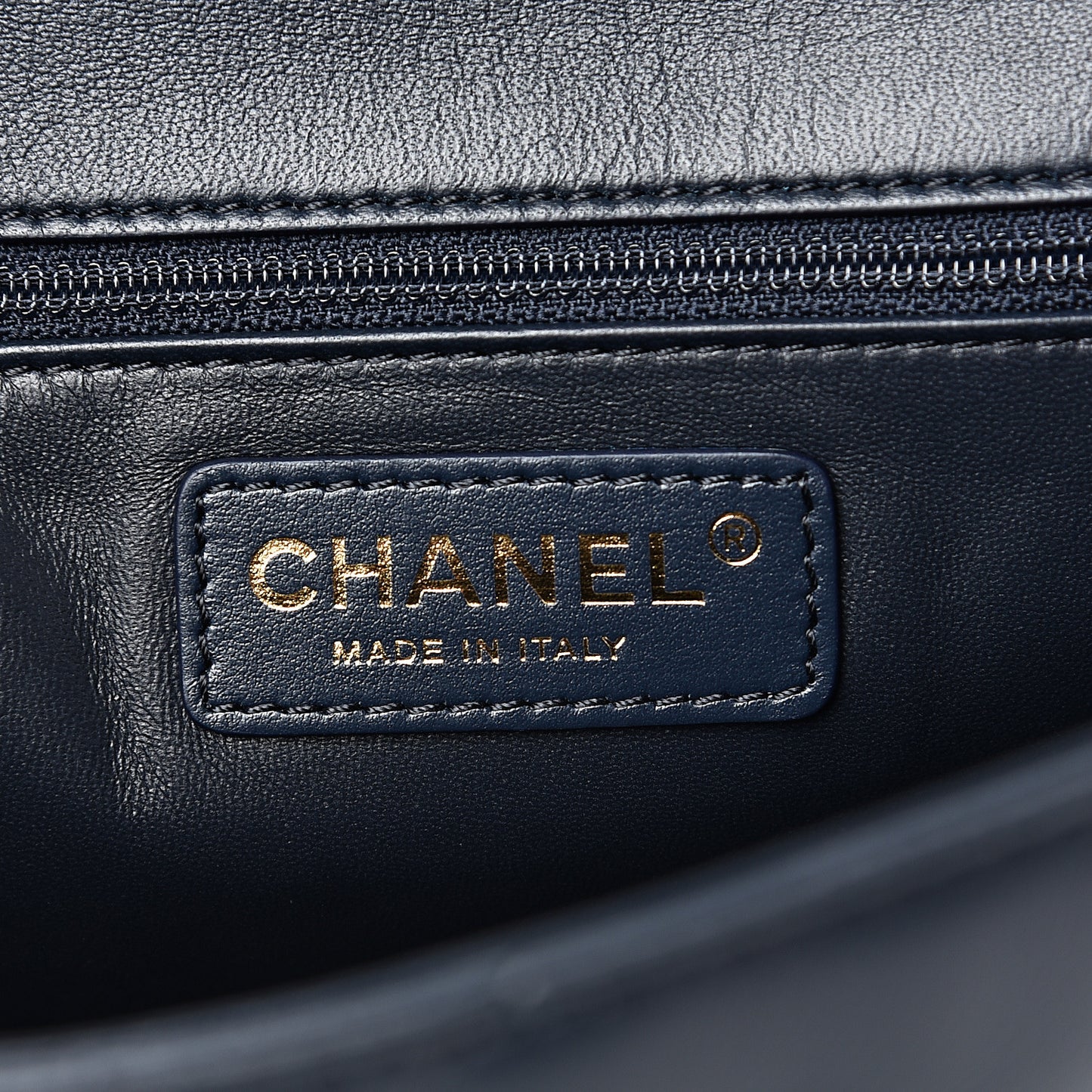 Lambskin Quilted Easy Carry Flap Navy