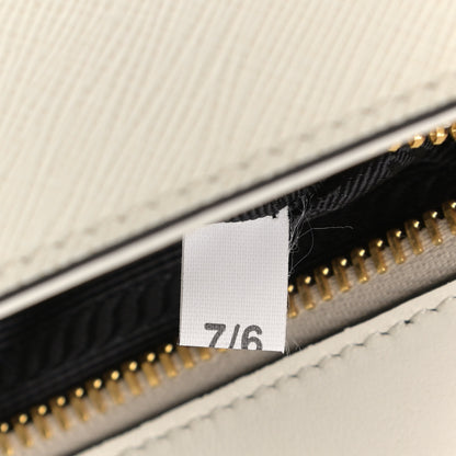 Prada Saffiano Flap Shoulder Bag Talco 6 of 12